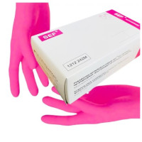 Нитриловые ярко-розовые перчатки pink magenta без пудры (50пар/100 шт.)