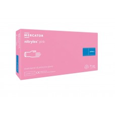 Нитриловые перчатки Nitrilex розовые (50 пар/100 шт в упаковке) M