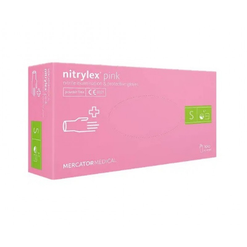 Нитриловые перчатки Nitrilex розовые (50 пар/100 шт в упаковке)