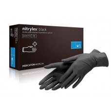 Нітрилові рукавички Nitrilex чорні (50 пар/100 шт.) XS
