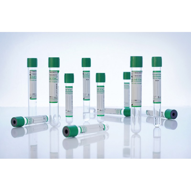 Пробирка Lind-Vac® для плазмолифтинга гель + литий гепарин 9 мл