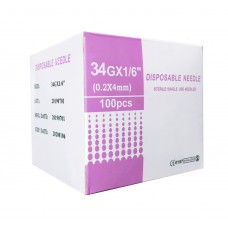 Голка для мезотерапії Disposable needle, Japan steel  G34 0,2x4 mm