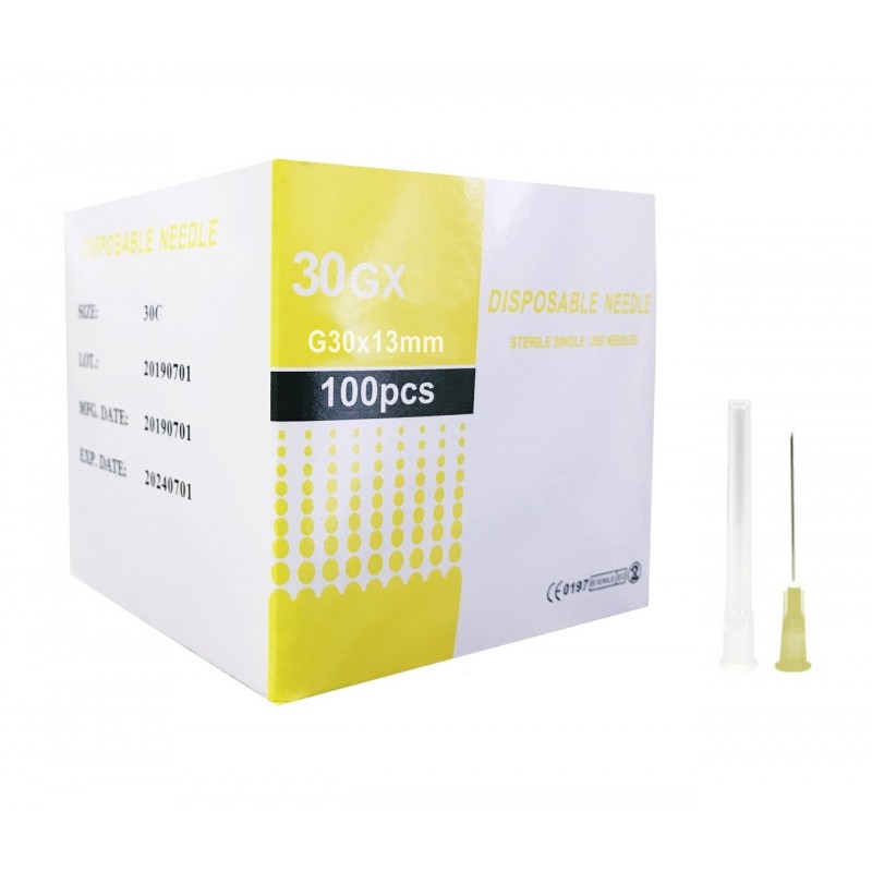 Голка для мезотерапії Disposable needle, Japan steel G30 0,3x13 mm
