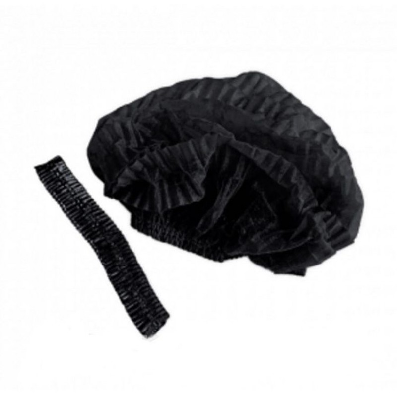 Шапочка медицинская, черная (100 шт. в упаковке)