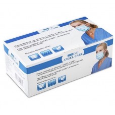 Маска медицинская 3-слойная на резинках, Angel care (50 шт. в упаковке) Голубая