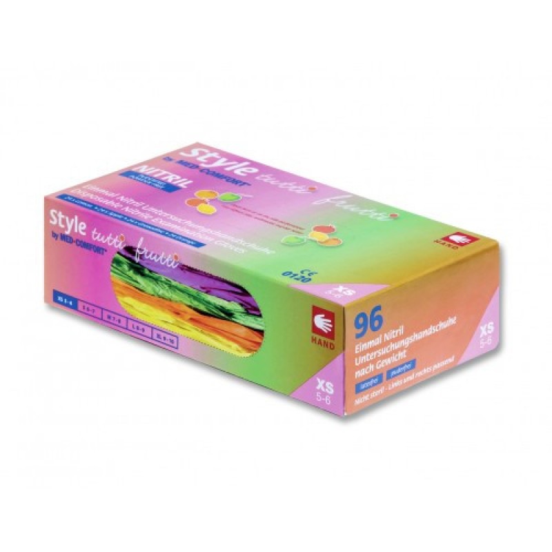 Нітрилові рукавички кольорові Tutti Frutti (48 пар/96 шт. в упаковці)