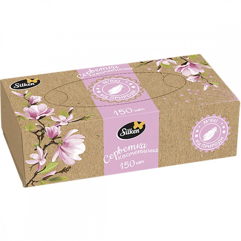 Салфетки косметологические мягкие Silken бумажные, 150 шт.