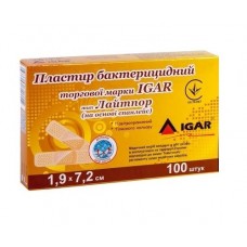 Пластир бактерицидний, лейкопластир RiverPLAST Лайтпор (на основі спанлейс)1,9х7,2см (100 шт в упаковці)