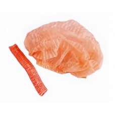 Шапочка медицинская, оранжевая, с двойной резинкой (100 шт. в упаковке)