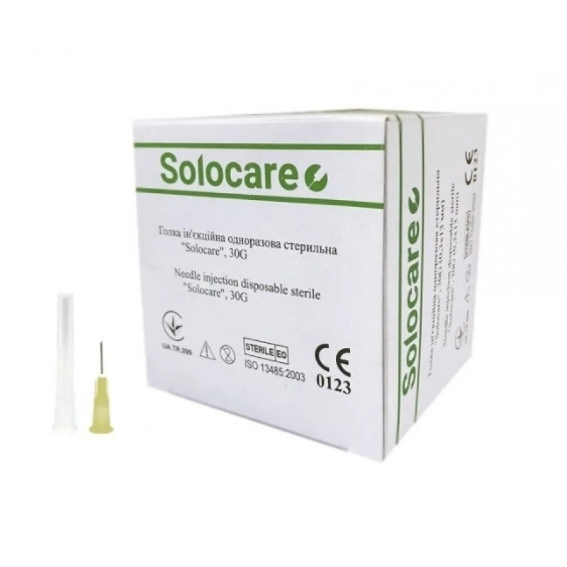 Голка Solocare G-30 0,3 х 8 мм (100 шт в уп)
