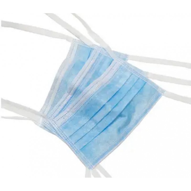 Маска медицинская 3-х шаровая, на завязках (100 шт в упаковке)