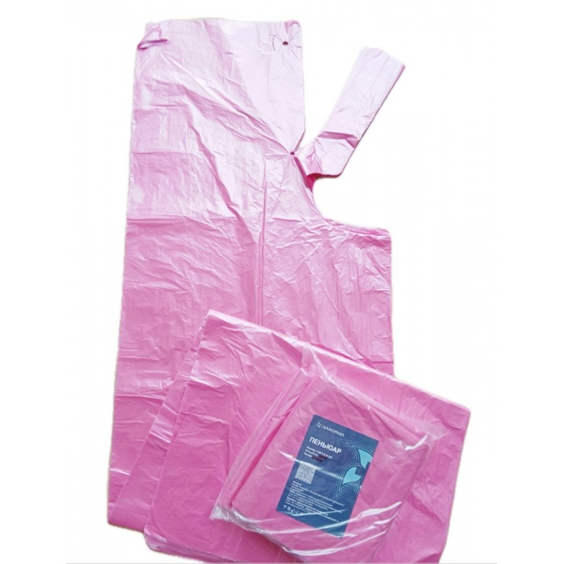 Пеньюар одноразовый, 50 шт. в упаковке, розовый.