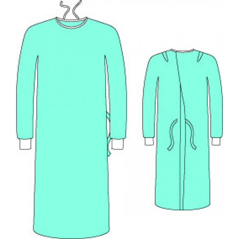 Халат хирургический стерильный с трикотажной манжетой, 30 плотность 140 см