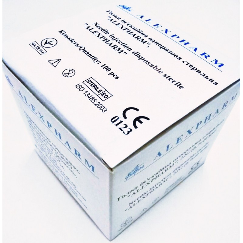 Голка ін'єкційна одноразова стерильна "Alexpharm", 16G (1,6*40 мм) (100 шт.)