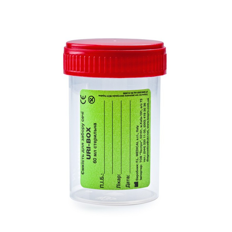 Емкость для забора мочи URI-BOX 60 мл, стерильная