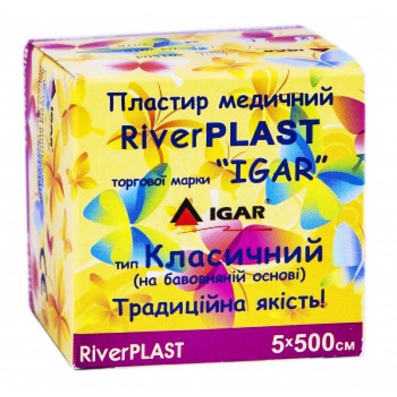 Пластир медичний RiverPLAST Класичний на бавовняній основі в котушці 5х500 см