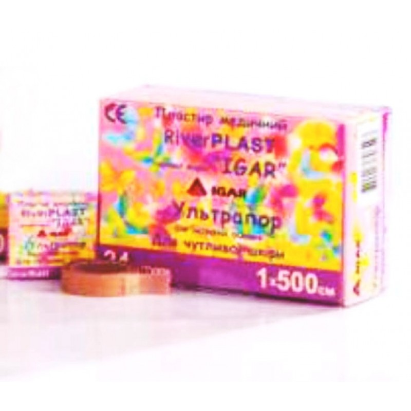 Пластир медичний RiverPLAST Ультрапор в котушці 1х500 см (24 шт. в пакованні)