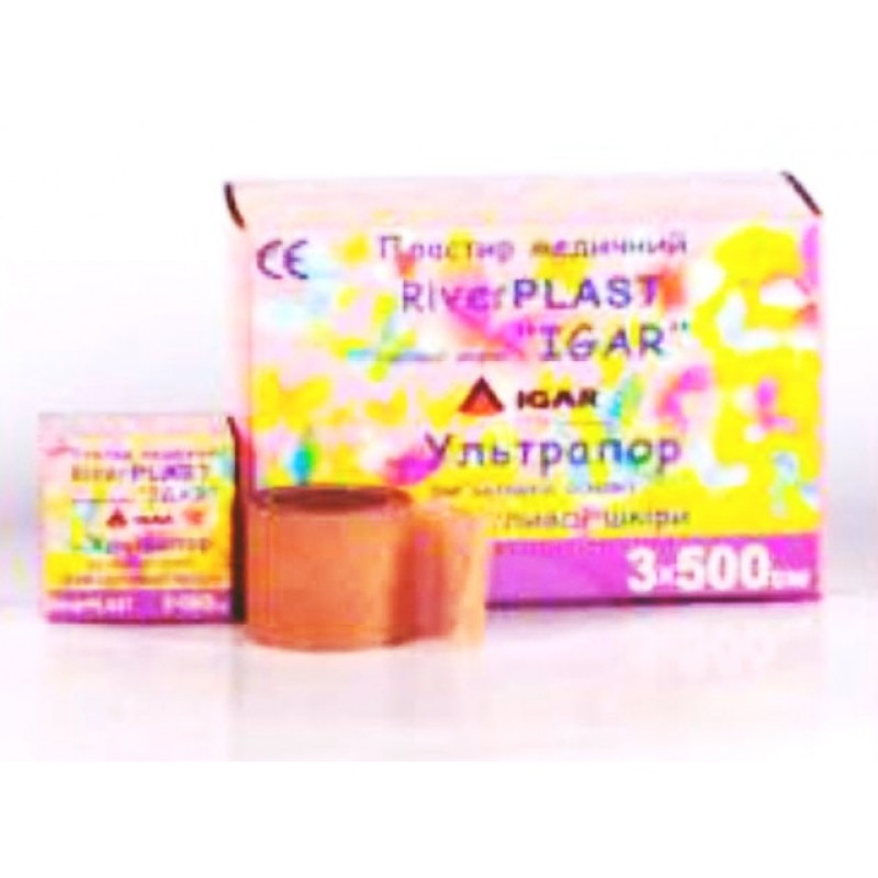 Пластир медичний RiverPLAST Ультрапор в котушці 3х500 см (12 шт. у пакованні)