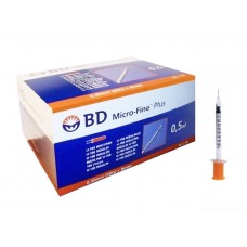 Шприц инсулиновый BD Micro-Fine Plus (Микрофайн) U-100 0.5 мл, игла 0.3х8мм (100 шт.)