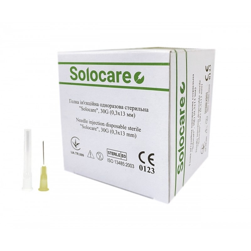 Голка Solocare G-30 0,3х13 мм (100 шт в уп)