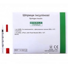 Шприц инсулиновый Medicare U-40 1.0 мл, игла 0.3х13мм 