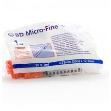 Шприц инсулиновый BD Micro-Fine (Микрофайн) U-100 1.0 мл, игла 0.3х12,7 мм (10 штук в стерильном пакете)