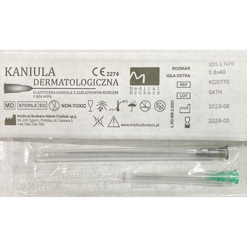 Канюля гнучка естетична косметологічна атравматична G22 x 70 mm (10 шт. в упаковці)