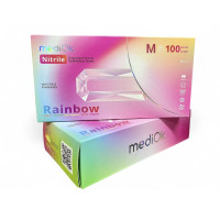 Нитриловые разноцветные перчатки Rainbow (50 пар/100 шт в упаковке)
